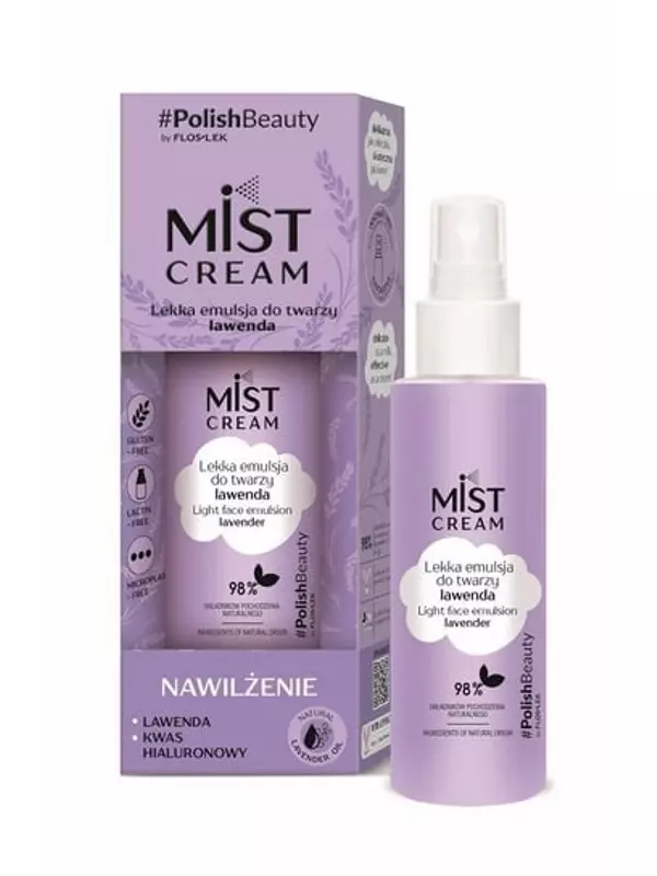 Легкая эмульсия, мист для лица с лавандой, увлажняющий 110мл Flos Lek Lavender Mist Cream, FLOS-LEK