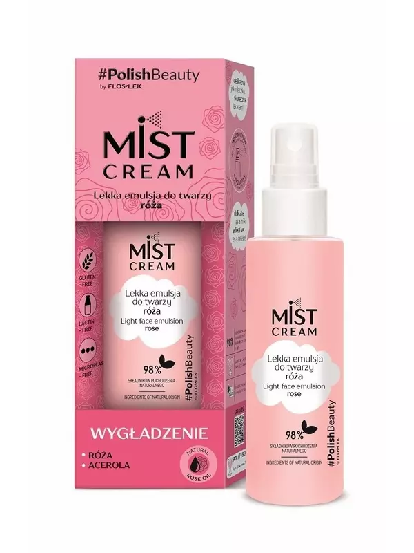 Flos Lek Mist Cream Легкий эмульсионный мист для лица Роза - разглаживающий 110мл Flos-Lek