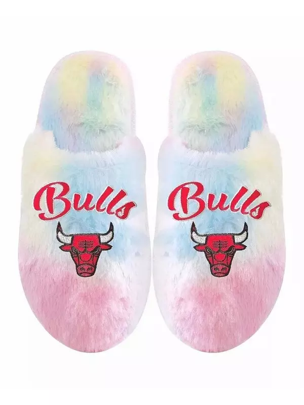 Молодежные тапочки Chicago Bulls с радужным рисунком для мальчиков и девочек Foco, мультиколор