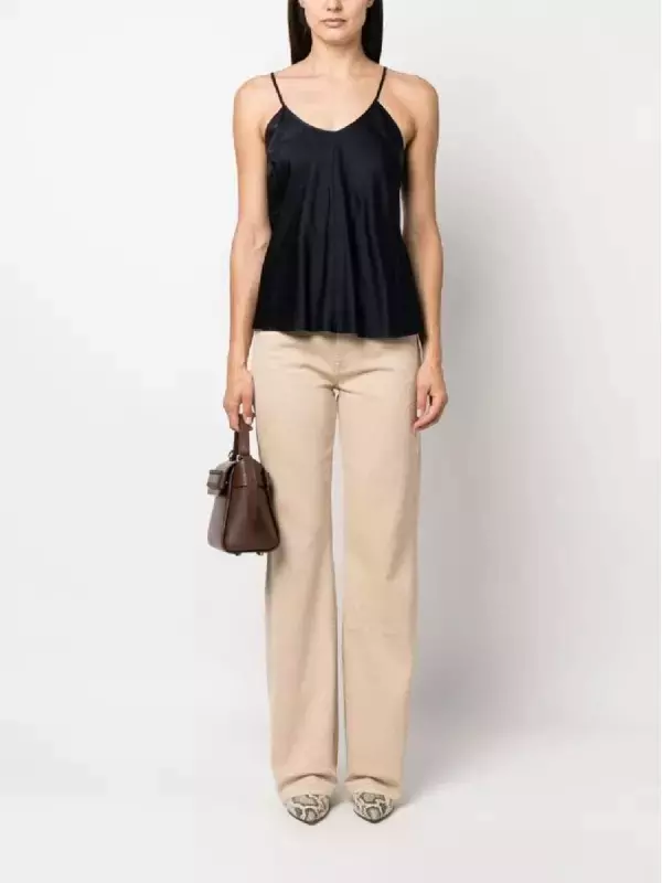 Forte Forte шелковый топ на бретелях с V-образным вырезом, синий