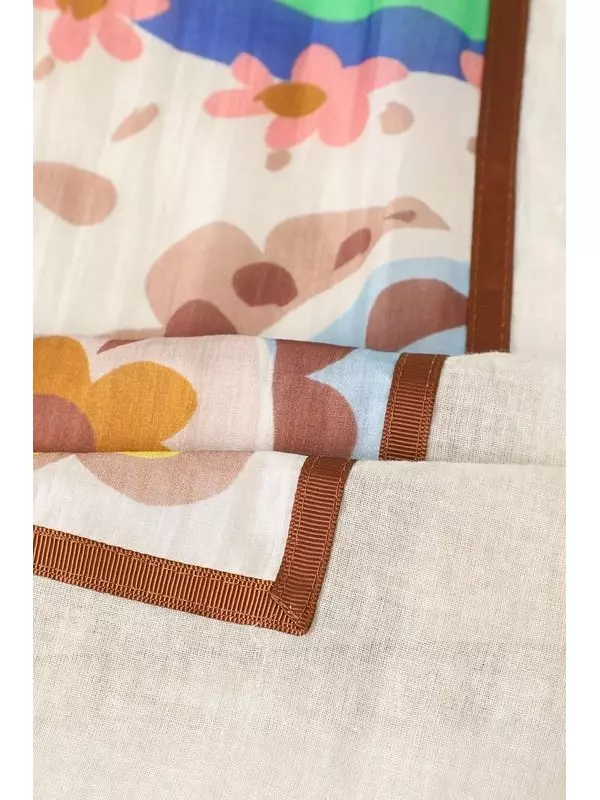 Шарф из хлопка и шелка с принтом Fraas