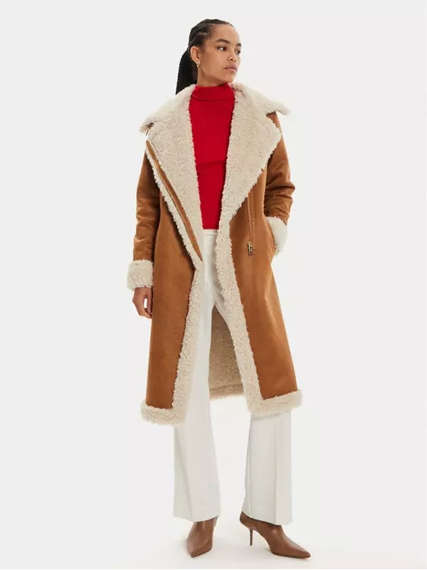 Шуба стандартного кроя FR24WC4005O44601 Fracomina, коричневый