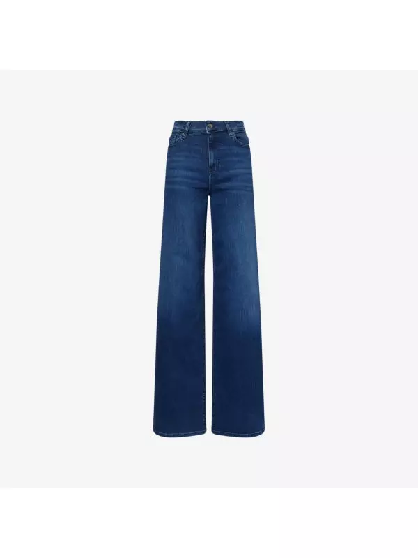 Джинсы Frame слим-палаццо из хлопковой ткани, синий