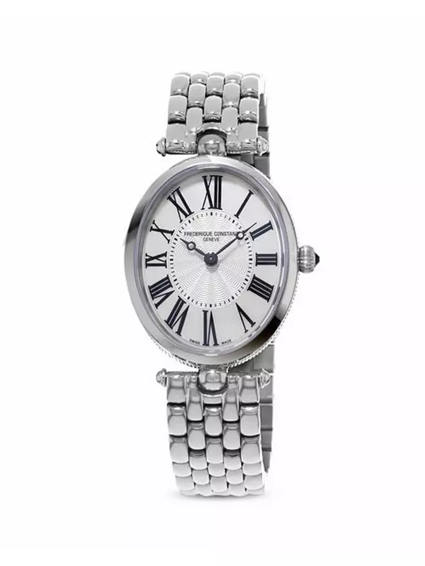 Классические часы из нержавеющей стали в стиле ар-деко, 30 мм Frederique Constant, цвет Silver