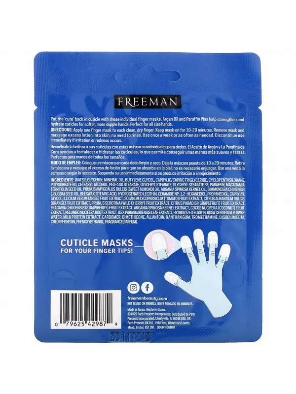 Freeman Beauty, Silky Hands, маска для кутикулы, 1 пара, 5 мл (0,17 жидк. Унции)