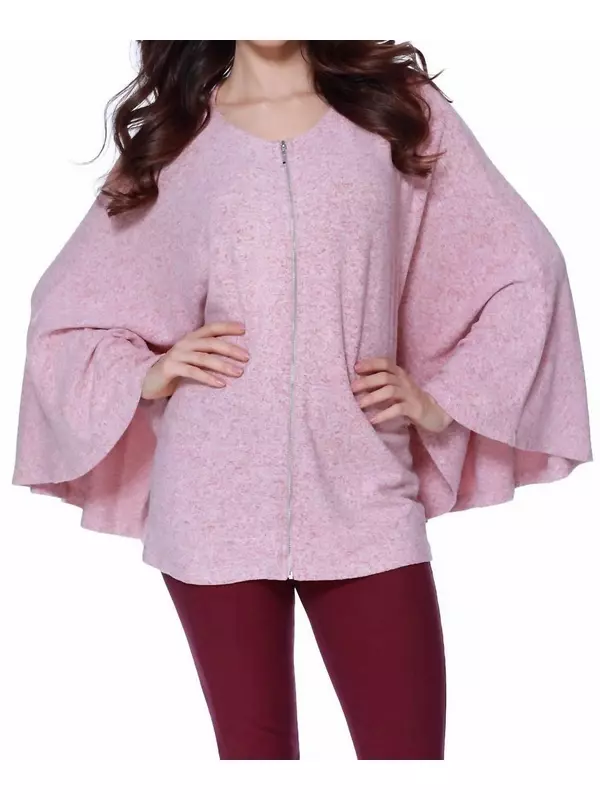 Розовое пончо на молнии на молнии Eloise Kashmira french kyss