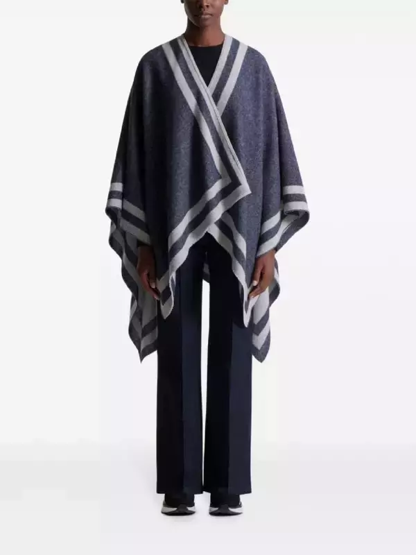 Жаккардовое пончо Fusalp, синий