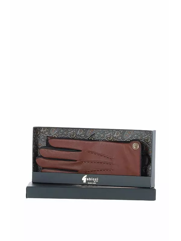 Перчатки '535' из мягкой кожи ягненка и натуральной кожи с флисовой подкладкой GABICCI, коричневый