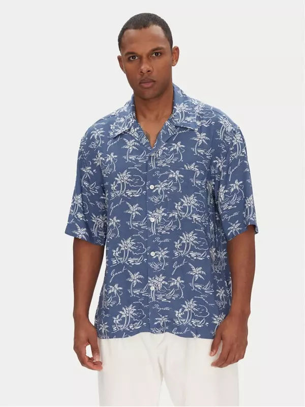 Свободная рубашка Island Print 3250071 Gant, синий