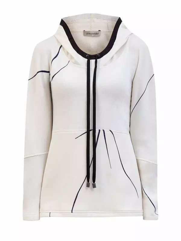 Худи в стиле спортшик из хлопка и кашемира с контрастным декором