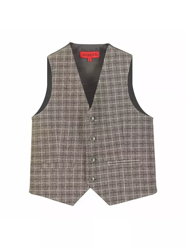Gioberti - Твидовый клетчатый жилет для делового костюма для мальчиков, цвет Smoky Gray Graph