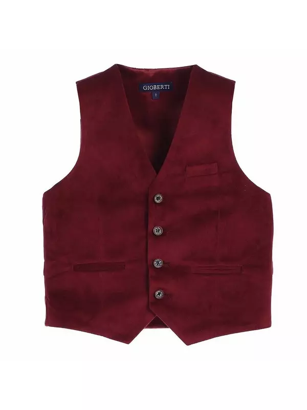 Бархатный жилет для делового костюма Gioberti для мальчиков, цвет Burgundy