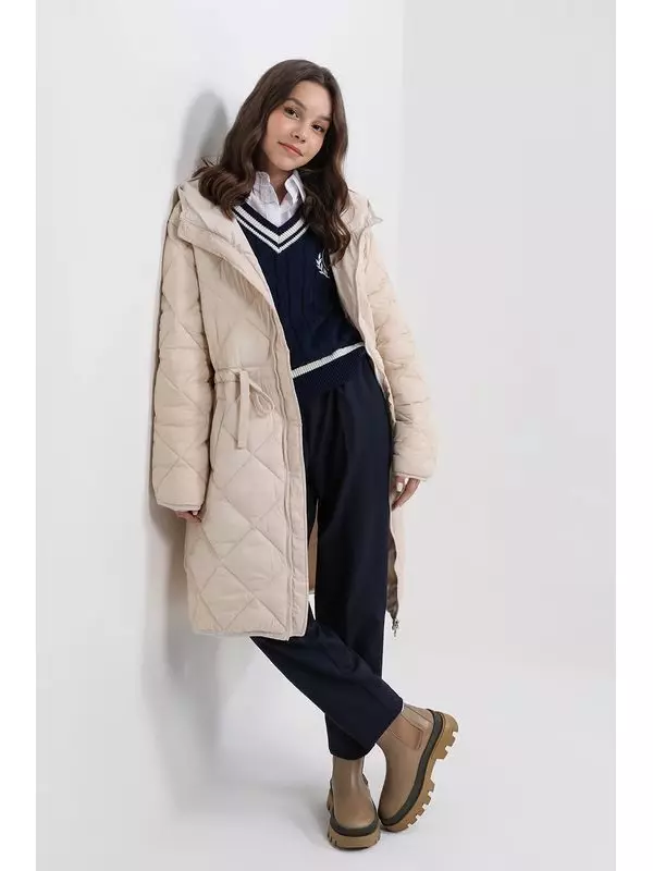 Утепленное стеганое пальто на кулиске GIOCO