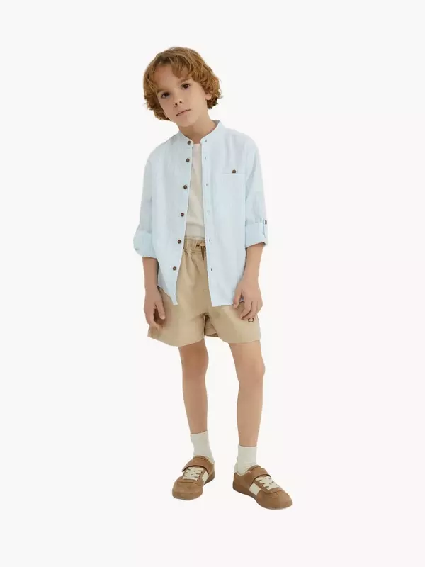 Рубашка Gloria Jeans, размер 2-4г/104, белый/голубой