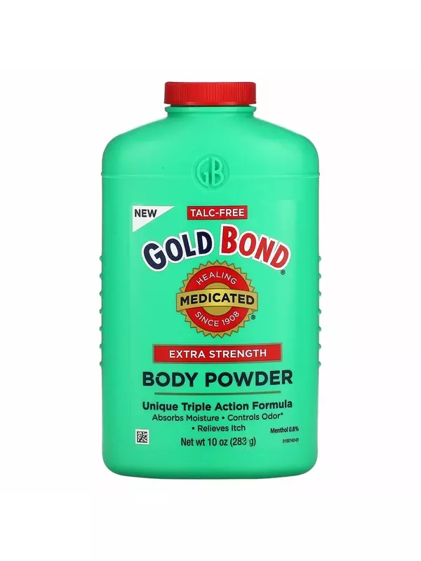 Gold Bond, Пудра для тела, уникальная формула тройного действия, повышенная сила, 283 г (10 унций)