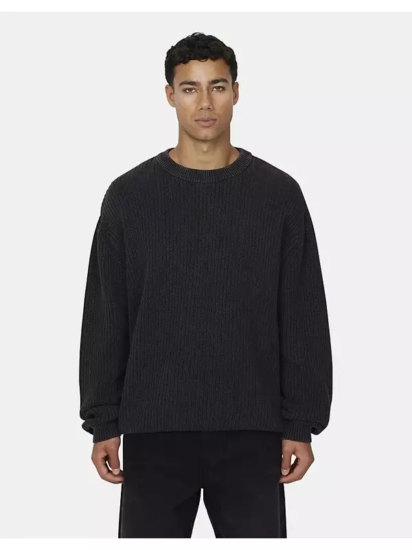 Ни на что не годный, расслабленный трикотажный свитшот с круглым вырезом черного цвета