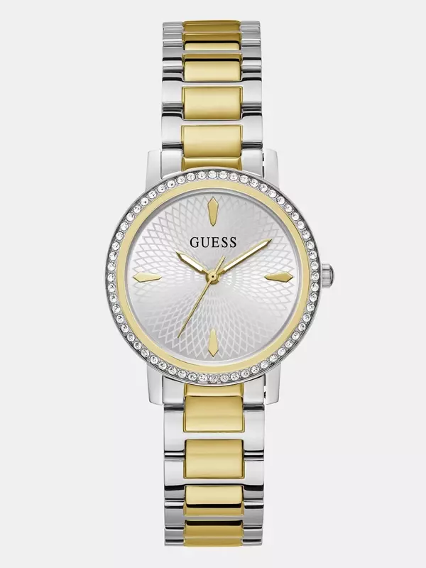 Многотональные аналоговые часы Guess Factory, серебряный/золотой