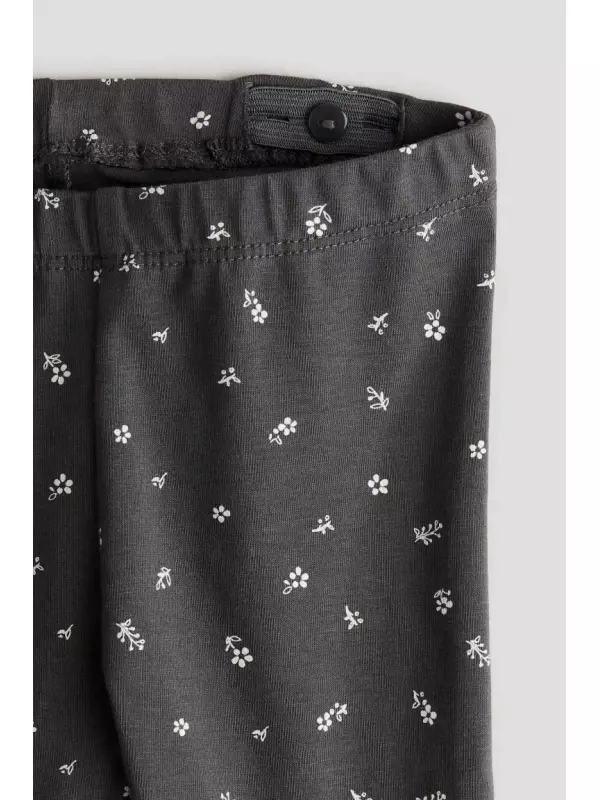 Хлопковые леггинсы H&M, серый