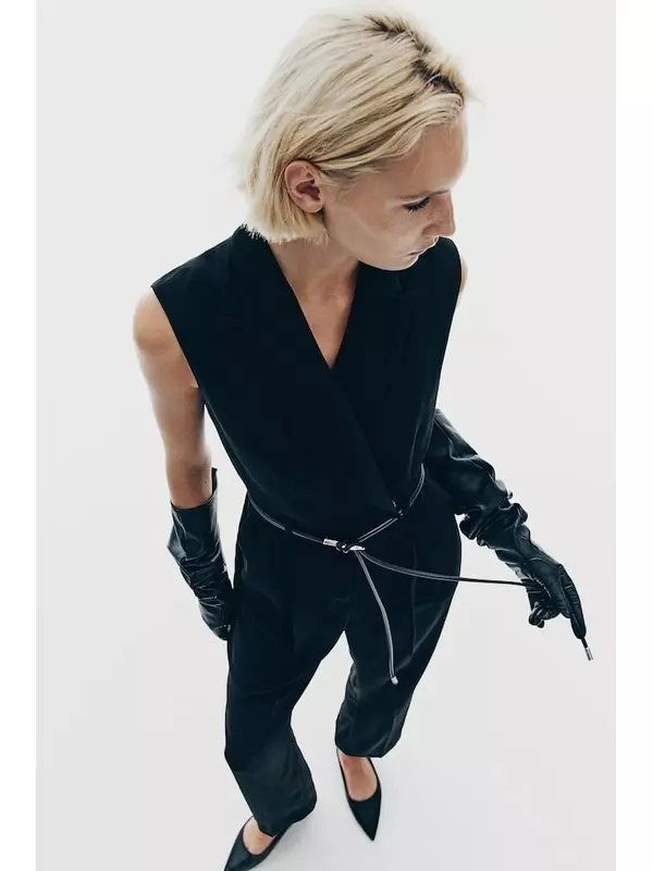 Комбинезон пиджак без рукавов H&M, черный