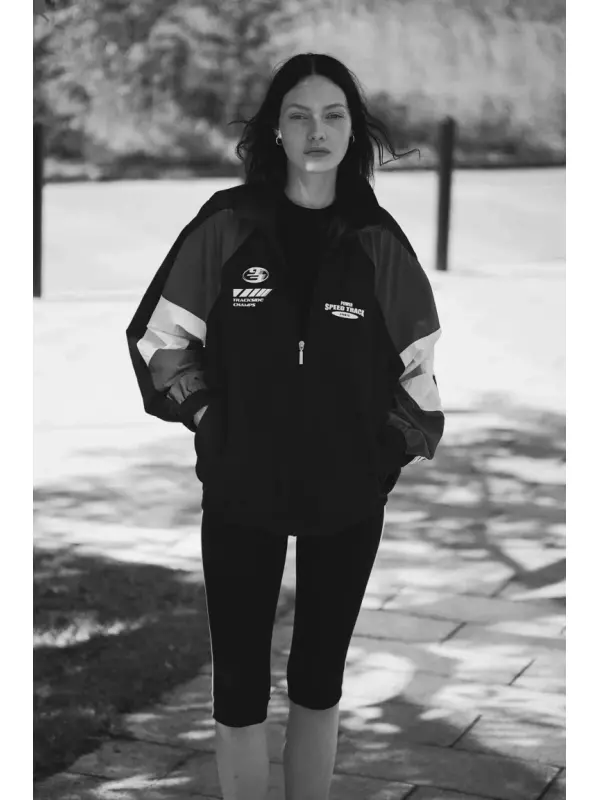 Ветровка с принтом большого размера H&M, черный