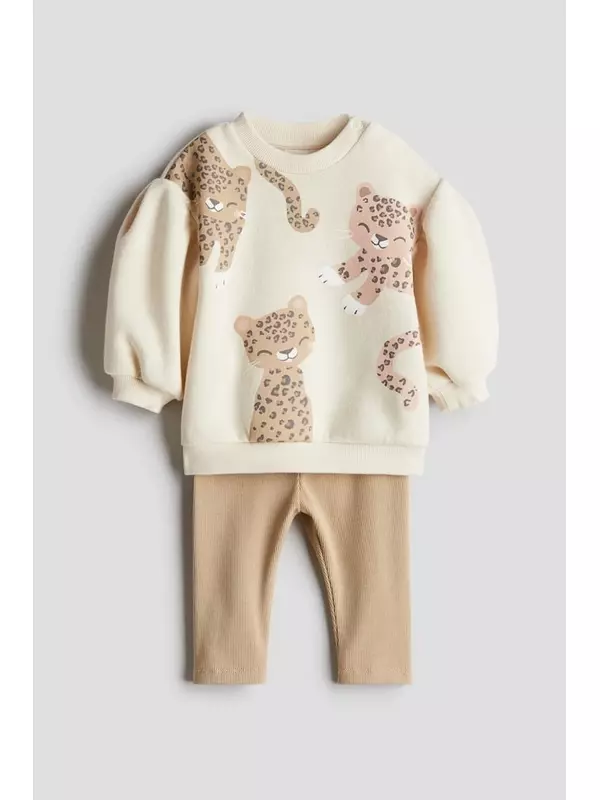 Двухкомпонентный свитшот и леггинсы H&M, мультиколор