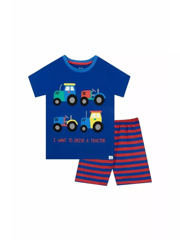 Полосатая тракторная пижама Harry Bear, синий