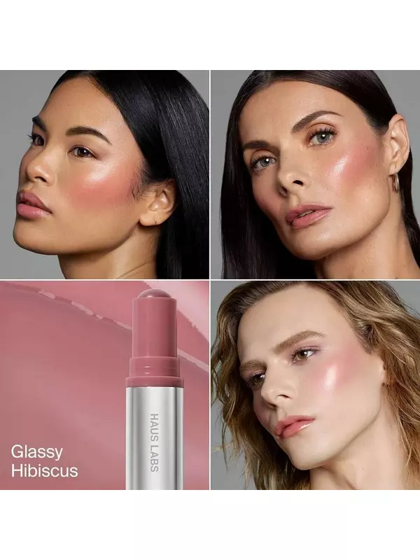 HAUS LABS BY LADY GAGA Color Fuse Longwear Увлажняющий стеклянный бальзам для губ и румян для щек, цвет Glassy Rosette