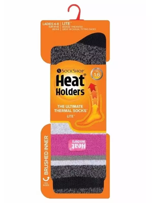 Тонкие женские зимние термоноски Lite в модном дизайне Remmington Heat Holders, черный