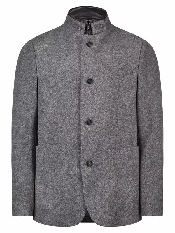 Пиджак от костюма обычного кроя HECHTER PARIS, пятнистый серый