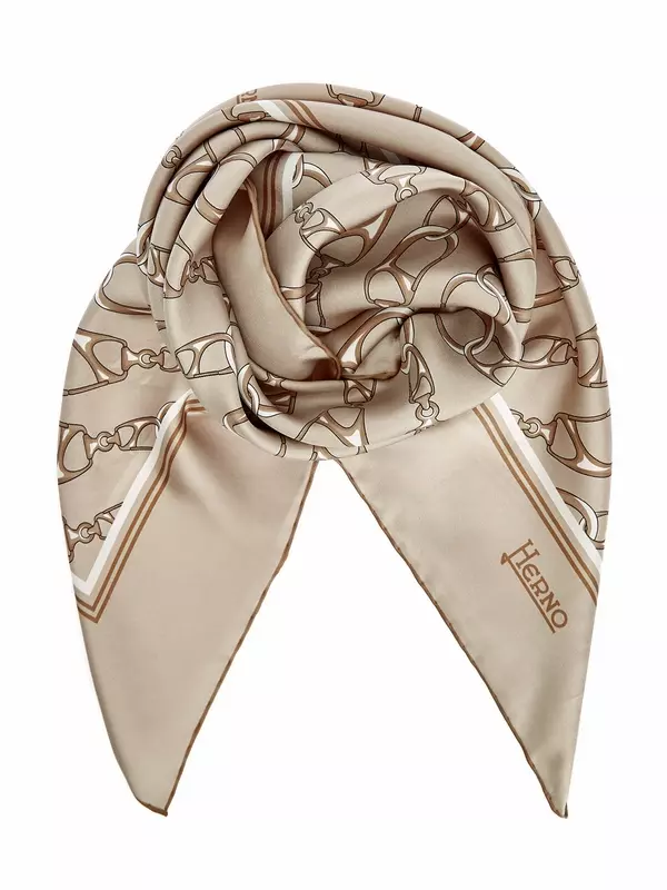 Классический платок из струящегося шелка с принтом Hanging Hook