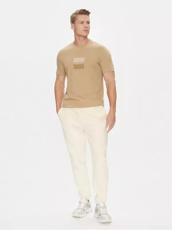 Футболка обычного кроя Dusplit 50542784 Hugo, бежевый