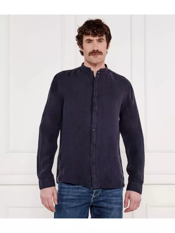 Льняная рубашка elvory Slim fit Hugo, синий