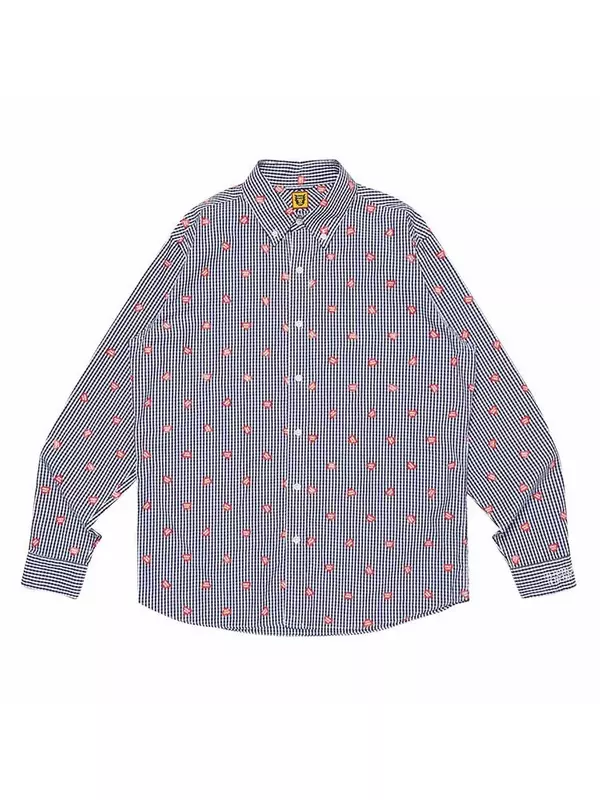 Рубашка Human Made Heart Gingham Check Shirt, Navy