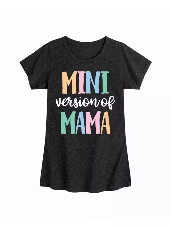 Футболка с принтом Mini Version Of Mama для девочек Hybrid Apparel, черный