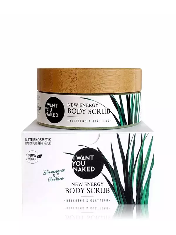 Скраб для тела I WANT YOU NAKED NEW ENERGY BODY SCRUB Zitronengras & Aloe Vera, 200 ml