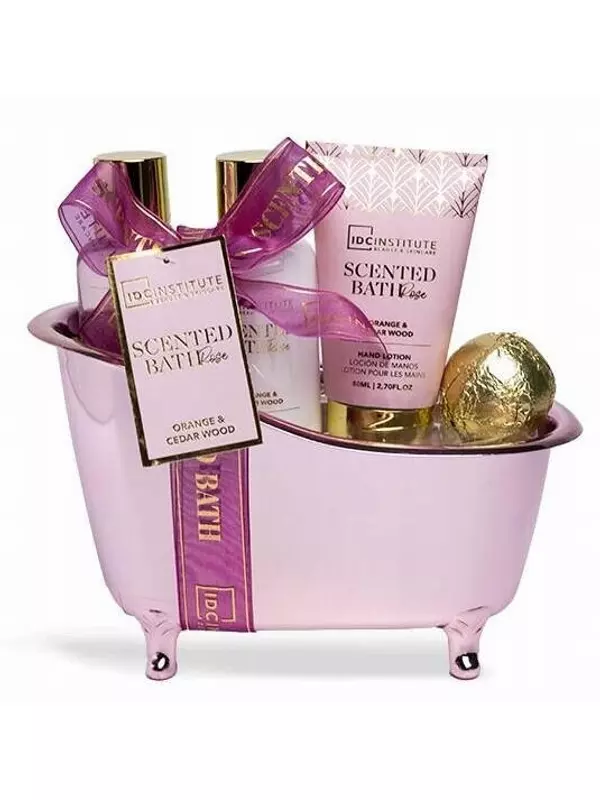 IDC Institute, Набор косметики для ухода за телом и ванны, 4 шт. + контейнер