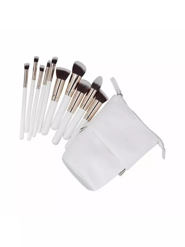 Набор из 10 кистей для макияжа + футляр, Белый Ilū, Basic