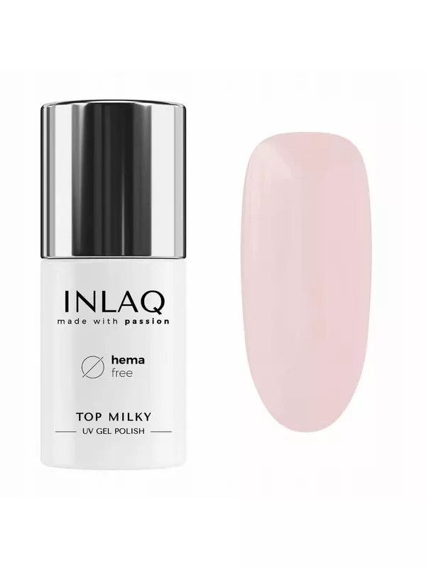 INLAQ Top Milky Hybrid Nude No Wipe 6 мл + гибридная база HARD BASE 6 мл
