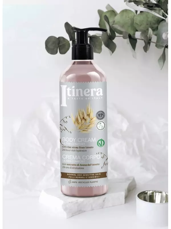ITINERA Крем-бальзам для тела для нормальной и чувствительной кожи, с овсом из Венето, 97% натуральных ингредиентов 370 мл 1 шт inna