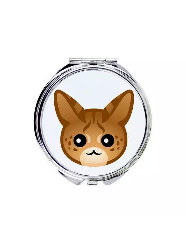 Кот саванна Зеркало карманное для сумочки Inna Marka