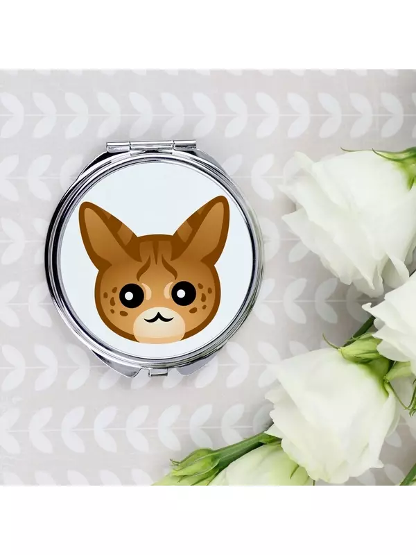 Кот саванна Зеркало карманное для сумочки Inna Marka