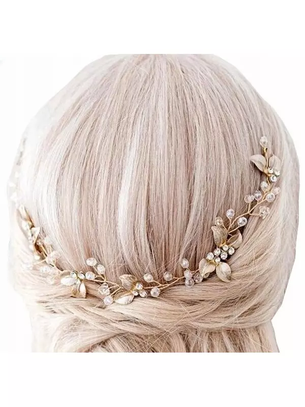 Длинное свадебное украшение для волос, пудра, кристаллы Inna Marka