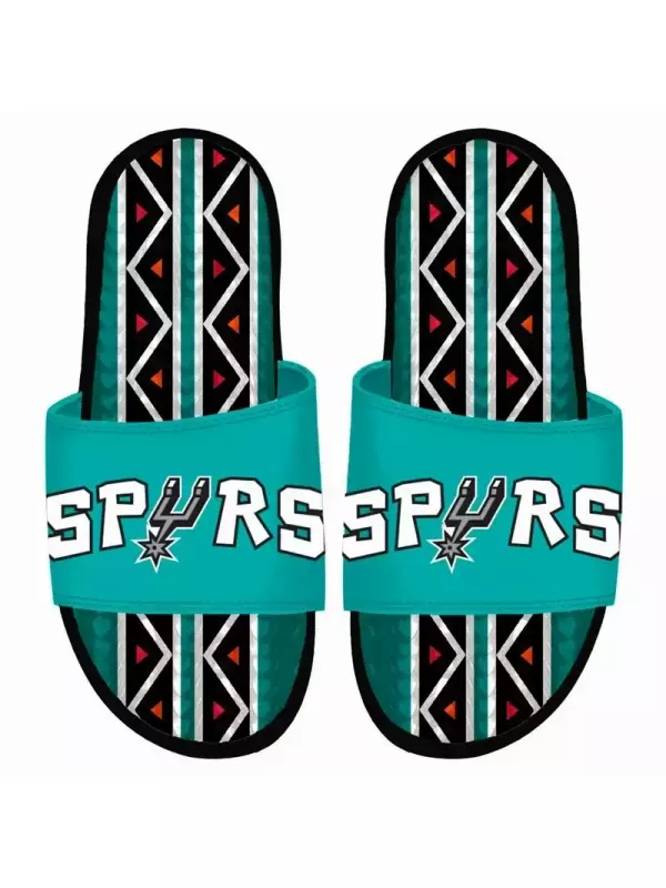 Черные гелевые шлепанцы ISlide San Antonio Spurs 2022/23 City Edition