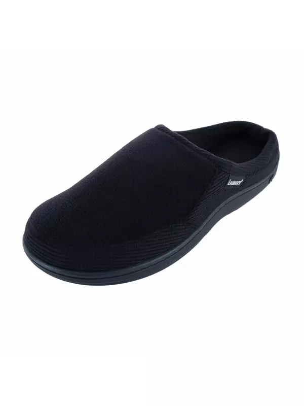 Мужские тапочки Travis Hoodback из микромахровой ткани и вафельного ворса Isotoner, черный