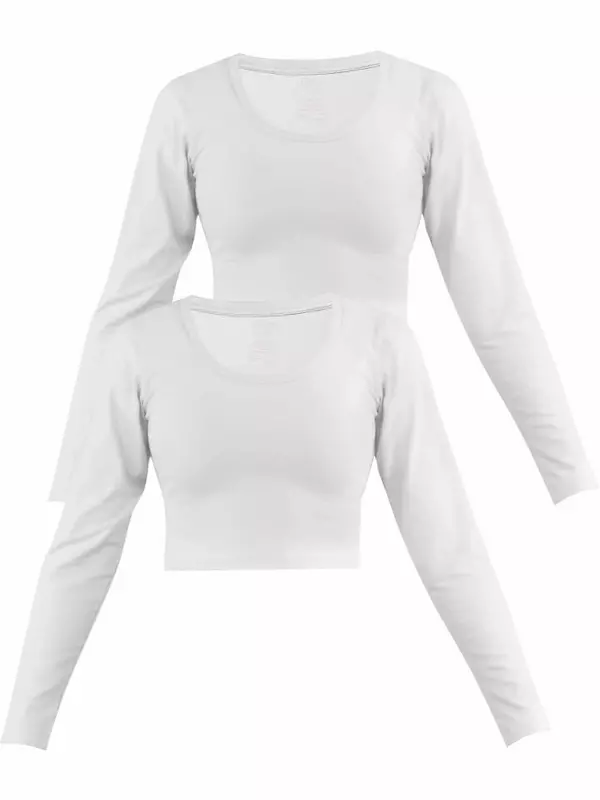 Лонгслив Janice 2 x Damen crop Langarmshirt Nerja, белый