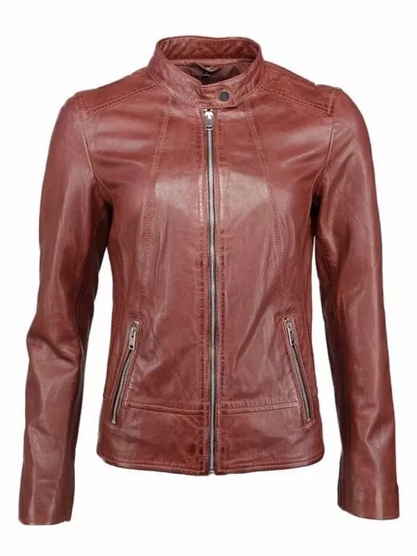 Кожаный пиджак Jcc, бордовый