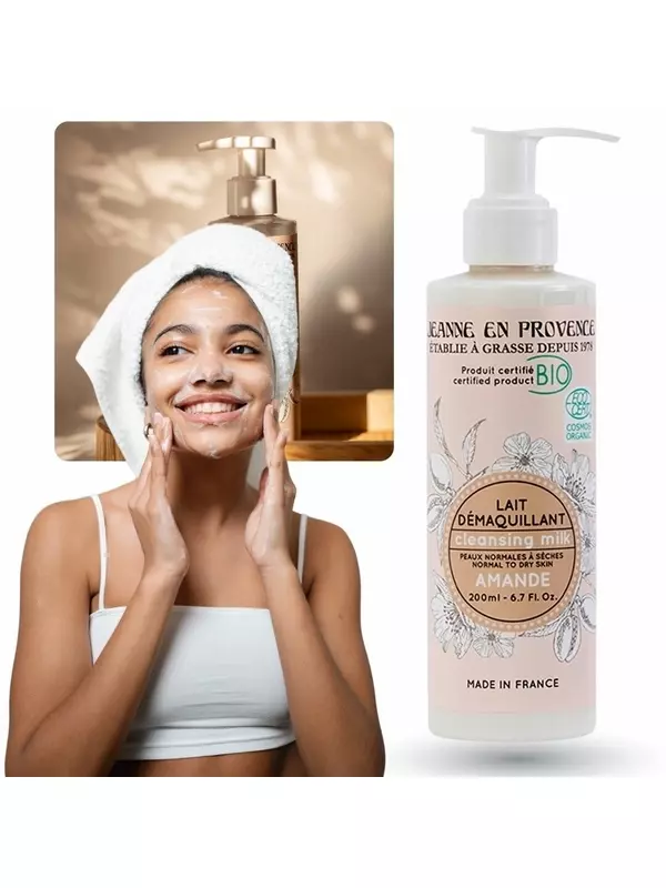 Jeanne en Provence Laid Demaquillant - Очищающее молочко для лица, органический миндаль 200мл