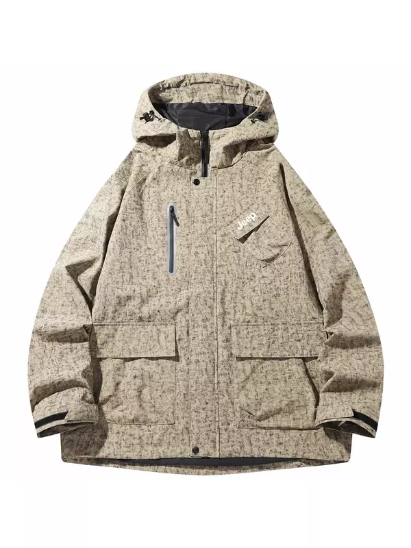 Ветрозащитная, Водонепроницаемая, Дышащая, Холодостойкая и Дождеотталкивающая Куртка-ветровка Унисекс Jeep, Черный