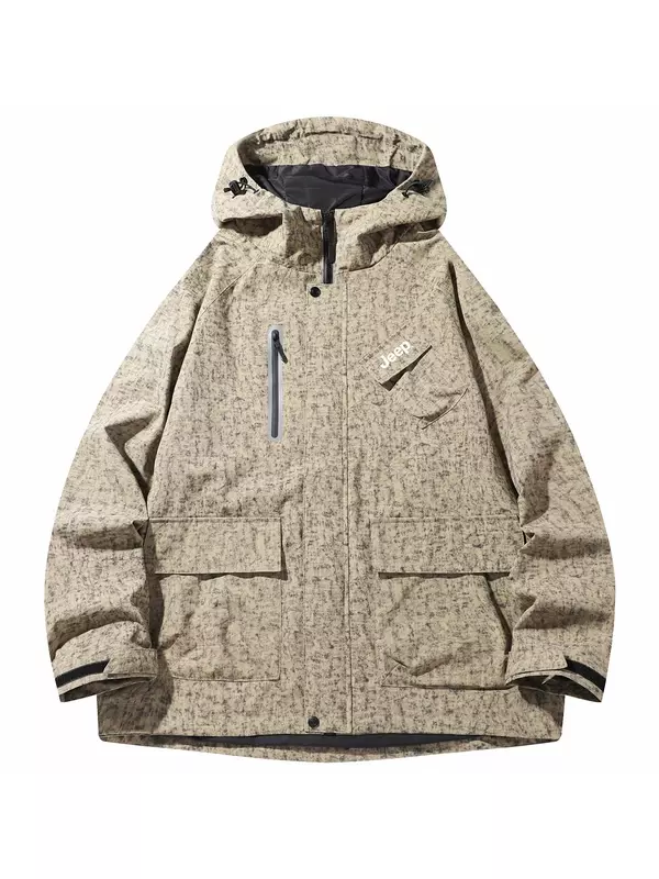 Ветрозащитная, Водонепроницаемая, Дышащая, Холодостойкая и Дождеотталкивающая Куртка-ветровка Унисекс Jeep, Черный