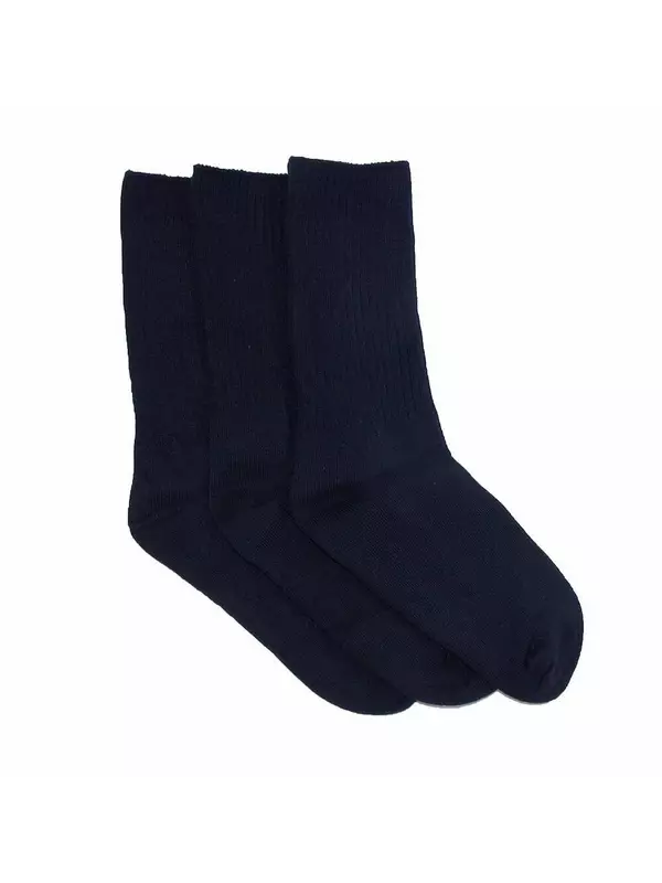 Детские повседневные хлопковые носки с бесшовным носком (3 шт.) Jefferies Socks, темно-синий